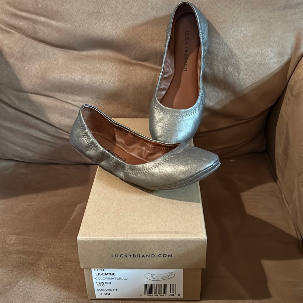 Lucky Brand Emmie Ballet Flats 6.5 Pewter